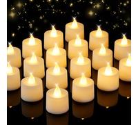 Homemory Paquete de 12 velas LED sin llama, funcionan con pilas, duran más de 100 horas, luces blancas cálidas para crear atmósfera, propuestas, regalos, noche de terror