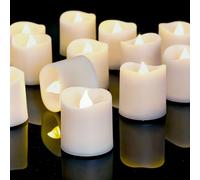 Homemory Vovite - Velas de té, funcionan con pilas, duran más de 200 horas, velas LED falsas eléctricas sin llama, para festivales, hogar, sala de estar, decoración de mesa, paquete de 12