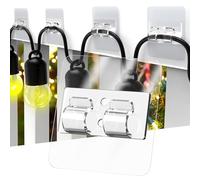 HomeMount Ganchos de cadena de luces para exteriores, 24 ganchos de pared grandes nano adhesivos para colgar luces, ideales para patio, valla, casa, Navidad, decoraciones de Halloween (área adhesiva