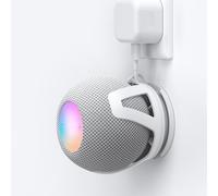 HomeMount Soporte de Pared Compatible con HomePod Mini, Autoadhesivo o Perforado, gestión de Cables, Soporte para Ahorrar Espacio y Soporte para HomePod Mini (1 Pieza - Blanco)