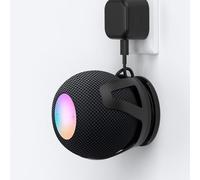 HomeMount Soporte de Pared Compatible con HomePod Mini, Autoadhesivo o Perforado, gestión de Cables, Soporte para Ahorrar Espacio y Soporte para HomePod Mini (1 Pieza - Negro)