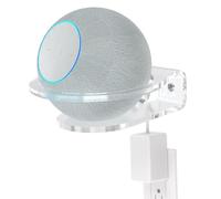 HomeMount Soporte de Pared para Dot 4ª/5ª Gen, Dot MAX y HomePod Mini, Soporte de Altavoz Acrílico Transparente con Aro de Protección, Ahorra Espacio y Mantiene la Habitación Ordenada