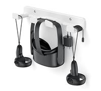 HomeMount Soporte de pared para Oculus Quest 2/Rift, Valve Index, HTC Vive, PSVR, ahorro de espacio para auriculares y controlador con esquinas redondeadas (blanco)