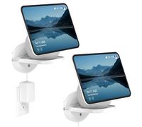 HomeMount Soporte de Pared para Show 11 y Dot MAX, Soporte Universal para HomePod Mini, Google Nest Mini, Punto Nest Wi-Fi y Cámaras - Ahorra Espacio con Gestión de Cables Integrada (Blanco - 2p)