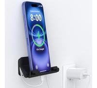 HomeMount Soporte de Pared para teléfono, Tira Adhesiva Manos Libres para Dormitorio, Sala de Estar, Cocina, Compatible con Todos los teléfonos o Mini iPad (Negro)