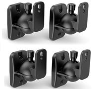 HomeMount Soportes de Pared para Altavoz, Kit de Soportes de Pared para Altavoces envolventes y estanterías, soporta hasta 8 Libras (2 Pack-Negro)