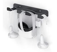 HomeMount VR - Soporte de pared para Oculus Quest 2/Rift, Valve Index, HTC Vive, PSVR, ahorro de espacio para auriculares y controlador con esquinas redondeadas (negro)