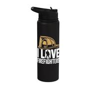Homenaje al casco I Love Firefighters Stainless Steel Insulated Water Bottle