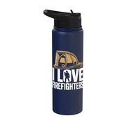 Homenaje al casco I Love Firefighters Stainless Steel Insulated Water Bottle