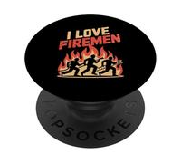 Homenaje al héroe del Bombero I Love Firemen PopSockets PopGrip Adhesivo