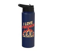 Homenaje al héroe del bombero I Love Firemen Stainless Steel Insulated Water Bottle