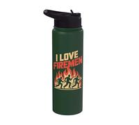 Homenaje al héroe del bombero I Love Firemen Stainless Steel Insulated Water Bottle