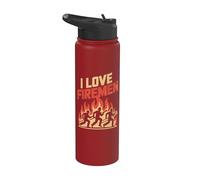 Homenaje al héroe del bombero I Love Firemen Stainless Steel Insulated Water Bottle