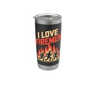Homenaje al héroe del bombero I Love Firemen Vaso térmico de acero inoxidable de doble pared