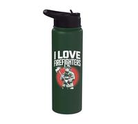 Homenaje heroico al bombero I Love Firefighters Stainless Steel Insulated Water Bottle