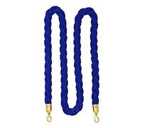 HOMEnch - Cuerda Ber con gancho en D, cuerdas de control de multitudes multicolor de 3 m para teatro, hotel, entrada de eventos y eventos (azul)