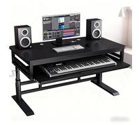 HOMEnding Studio con bandeja para teclado | HandCrank Music para teclados MIDI y s | 62 pulgadas, color negro