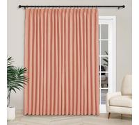 HOMEo - Cortinas opacas de lino para puertas corredizas y de patio, plisadas, térmicas, con ganchos y alzapaños, paneles de ventana de alta calidad