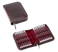 Homeopatía Bolsa de Farmacia Clásica con 30 bucles de cuero burdeos para Globules