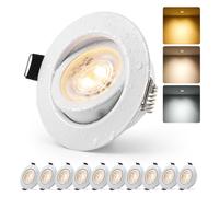 HOMEOW Ojos de Buey Led para Techo Focos Led Empotrable Techo Regulables Baño 6W Blanco, Downlight LED 230V Corte Φ68mm - 80mm IP44 para Cocina Luz Calida Neutra Frío, 10 Pack