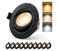 HOMEOW Ojos de Buey Led para Techo Focos Led Empotrable Techo Regulables Baño 6W Negro, Downlight LED 230V Corte Φ68mm - 80mm IP44 para Cocina Luz Calida Neutra Frío, 10 Pack