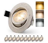 HOMEOW Ojos de Buey Led para Techo Focos Led Empotrable Techo Regulables Baño 6W Níquel, Downlight LED 230V Corte Φ68mm - 80mm IP44 para Cocina Luz Calida Neutra Frío, 10 Pack