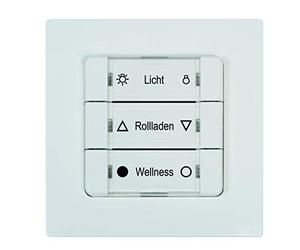 HOMEPILOT - Pulsador de pared Smart de 3 grupos | Controla fácilmente dispositivos Smart Home. Para luces, calefacción o persianas. 3 interruptores, hasta 8 dispositivos