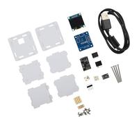 Homeponnew 1 juego de reloj meteorológico con pantalla OLED e interfaz USB para ESP8266, módulo de sincronización automática, caja acrílica transparente, placa de desarrollo IoT para visualización de