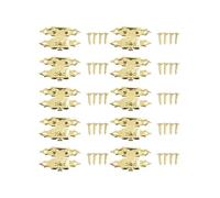 Homeponnew 10 cierres de madera para caja de joyería, caja de vino, cierre decorativo de pecho de 30 x 18 mm, latón antiguo