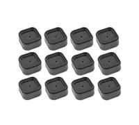Homeponnew 12 elevadores de muebles resistentes ajustables para sofás, sillas, escritorios, 7 x 7 x 3,5 cm, plástico negro con puntos antideslizantes, diseño apilable para protección del suelo