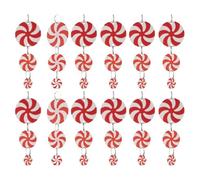 Homeponnew 12 piezas de árbol de Christfor Mas para caramelos Ornafor Ments PVC rojo y blanco, decoraciones colgantes de 3,5 x 9,5 cm para decoración navideña festiva Atfor Mosphere