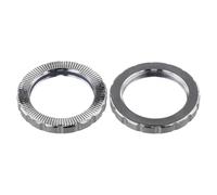 Homeponnew 2 piezas de bloqueo exterior de acero para tuerca de anillo para M420/M500/M600 E-para bielas de bicicleta, 31,5 mm ID, 43,8 mm OD, color plateado
