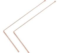 Homeponnew 2 varillas de cobre para caza de tesoros y agua, herramienta de radiestesia de cobre puro al 99,9 % con accesorios de latón, 4.5 x 12 pulgadas