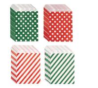Homeponnew 24 para caramelos de papel verde festivo ideal para las vacaciones de Navidad. Características del tema de Navidad. Hay 4 estilos de bolsas de golosinas rojas para fiestas tus 24 para papel