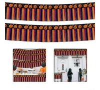 Homeponnew 4 pancartas de borla de Halloween para decoración de fiestas con banderas de calabaza y flores, serpentinas de flecos de aluminio adecuadas para varios eventos