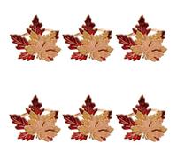 Homeponnew 6 servilleteros de hojas de arce para decoración de mesa de comedor de vacaciones, soporte de servilletas de aleación con acabado brillante, para naranja, 4,5 x 4,5 cm B
