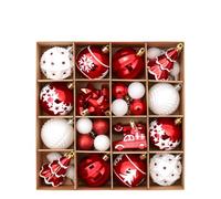 Homeponnew Adorno 42 bellamente diseñado, color blanco, festivo, ideal para vacaciones, Navidad. Características: decoración versátil. Este juego incluye 42 adornos con patrones diferentes, lo que te