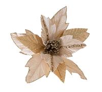 Homeponnew Adorno blanco de aproximadamente 27 cm, este adorno de tela con purpurina es ideal para las vacaciones de Navidad. Cuenta con flores con purpurina colgando. Este adorno de Pascua de Navidad