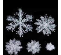 Homeponnew Adorno con 45 copos de nieve en color blanco festivo para una mayor durabilidad, ideal para las vacaciones de Navidad. Características de diseño festivo. Estos adornos de copo de nieve