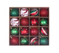 Homeponnew Adorno de 16 piezas, de 6 cm, esta purpurina festiva es ideal para las vacaciones de Navidad. Características: Esta bola de Navidad es para una decoración duradera del árbol