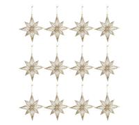 Homeponnew Adorno de 5 pulgadas en material dorado de plástico, tamaño de 6.5 pulgadas, purpurina festiva, ideal para la estética navideña y festiva. Diseño llamativo. Cada adorno de estrella de 5