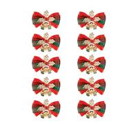 Homeponnew Adorno de 5 x 4 cm, rojo x 4 cm, tela ideal para Navidad. Características El paquete incluye: este juego incluye 10 lazos de Navidad, cantidad y un tamaño adecuado para decorar varios