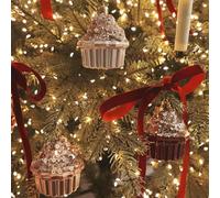 Homeponnew Adorno de 6 decoraciones. Nota dorada, 216,58 cm, 778 cm. Paquete festivo para un uso duradero. Ideal para las festividades y Navidad. Cuenta con un diseño de tarta festivo. Cuenta con