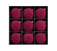 Homeponnew Adorno de plástico aterciopelado, tamaño de 10 cm, ideal para Navidad, cuenta con una decoración elegante. Estas bolas de Navidad de terciopelo de 10 cm añaden un toque de sofisticación a