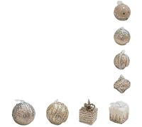 Homeponnew Adorno dorado festivo fácil de usar, ideal para vacaciones de Navidad. Características: diseño elegante. El kit de bolas de Navidad es fácil de instalar, por lo que es una adición a la