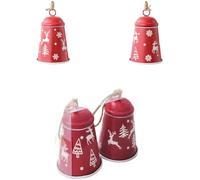 Homeponnew Adorno rojo de 15813 cm y 2110,516 cm. Paquete festivo y duradero, ideal para vacaciones, Navidad, timbre funcional para crear sonidos festivos durante las celebraciones navideñas. Hierro