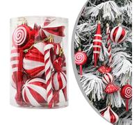 Homeponnew Adorno rojo festivo ideal para Navidad, cuenta con una vibrante estética navideña. Estos 14 adornos de bolas de Navidad vienen en tu decoración navideña y mejoran la belleza de tu