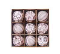 Homeponnew Adorno rojo. Tamaño aproximado: 8 cm, color rojo, plateado, rosa, ideal para decoración de árbol de Navidad. Características: irrompible e inastillable. Hecho de material plástico, estas