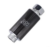 Homeponnew Alcachofa de ducha con pantalla LED de temperatura, alertas de color para prevención de quemaduras, rosca estándar G1/2, acabado cromado