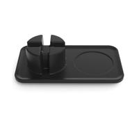 Homeponnew Alfombrilla para máquina de café espresso ES601, soporte de silicona con base antideslizante, almacenamiento integrado de prensa de molienda, 6.2 x 3.3 pulgadas, negro